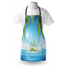 Cartoon of Tropical Island Apron