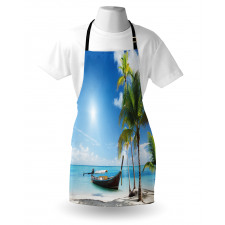 Wooden Boat on Exotic Beach Apron