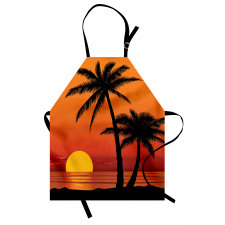 Orange Ombre Sunset and Trees Apron