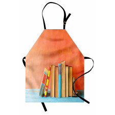 Row of Old Vintage Books Apron