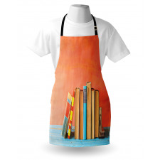 Row of Old Vintage Books Apron