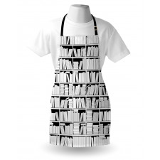 Monochromatic Bookshelves Apron