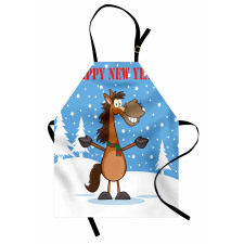 Horse in Snow Winter Apron