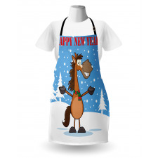 Horse in Snow Winter Apron