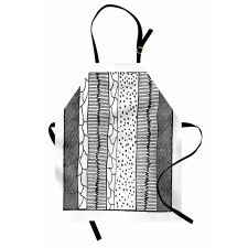 Hand Drawn Uneven Lines Apron