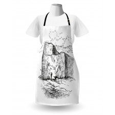 Hand Drawn Mountain Design Apron