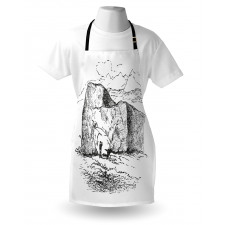 Hand Drawn Mountain Design Apron