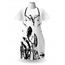 Young Couple in Love Print Apron