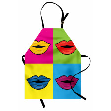 Colored Lips in Squares Apron