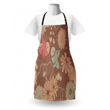 Vintage Birds Flowers Love Apron