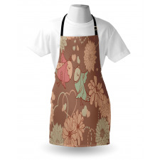 Vintage Birds Flowers Love Apron