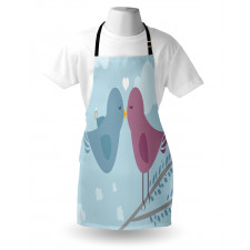 Simple Birds Romance Doodle Apron