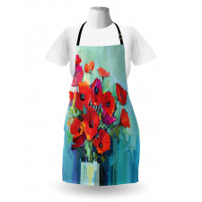 Poppy Flowers in Vase Apron