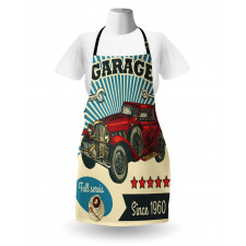 Retro Car Garage Art Apron