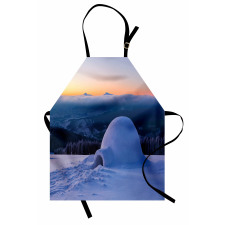 Huge Snowy Hut Apron