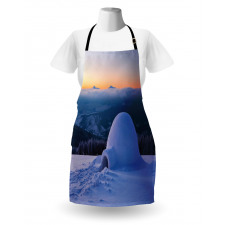 Huge Snowy Hut Apron