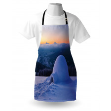 Huge Snowy Hut Apron