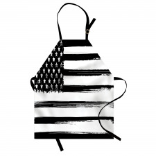 Grunge Monochrome USA Flag Apron