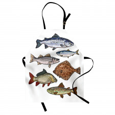 Drawn Various Species of Fish Apron