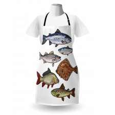 Drawn Various Species of Fish Apron