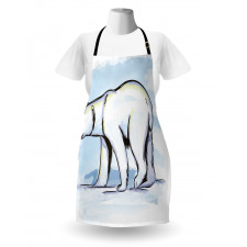 Pencil Sketch Polar Bear Apron