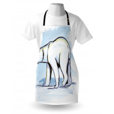 Pencil Sketch Polar Bear Apron