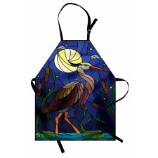 Stain Glass Brown Tone Heron Apron