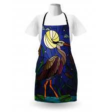 Stain Glass Brown Tone Heron Apron