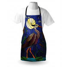 Stain Glass Brown Tone Heron Apron