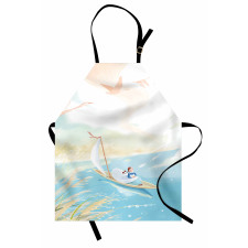 Girl in Boat on Lake Birds Apron