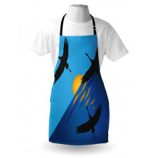 Flying Bird at Horizon Sunset Apron