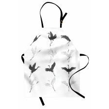 Greyscale Bird Different Side Apron