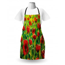 Poppies on Green Grass Apron