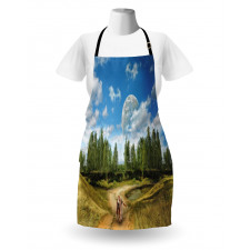 Running Dog Trees Sky Apron