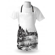 Vintage Cityscape of Istria Apron