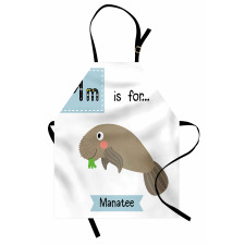 Letter M and Animal Cartoon Apron