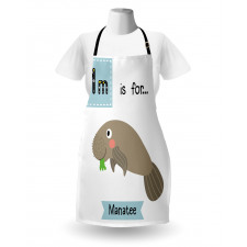 Letter M and Animal Cartoon Apron