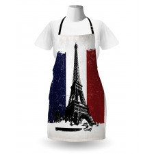 Grunge Flag Eiffel Tower Apron