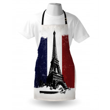 Grunge Flag Eiffel Tower Apron