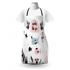 Under the Sea Fauna Cartoon Apron