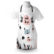 Under the Sea Fauna Cartoon Apron