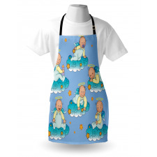 Babies on Clouds in Cartoon Apron