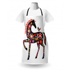 Floral Ornate Horse Bird Apron