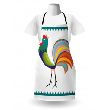 Vivid Polish Rooster Motif Apron