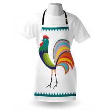 Vivid Polish Rooster Motif Apron