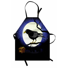 Full Moon Night Bird Apron