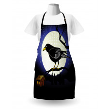 Full Moon Night Bird Apron