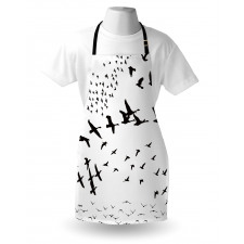 Monochrome Flying Birds Apron