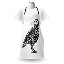 Gothic Bird Font Pattern Apron