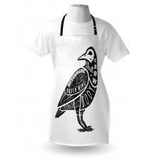 Gothic Bird Font Pattern Apron